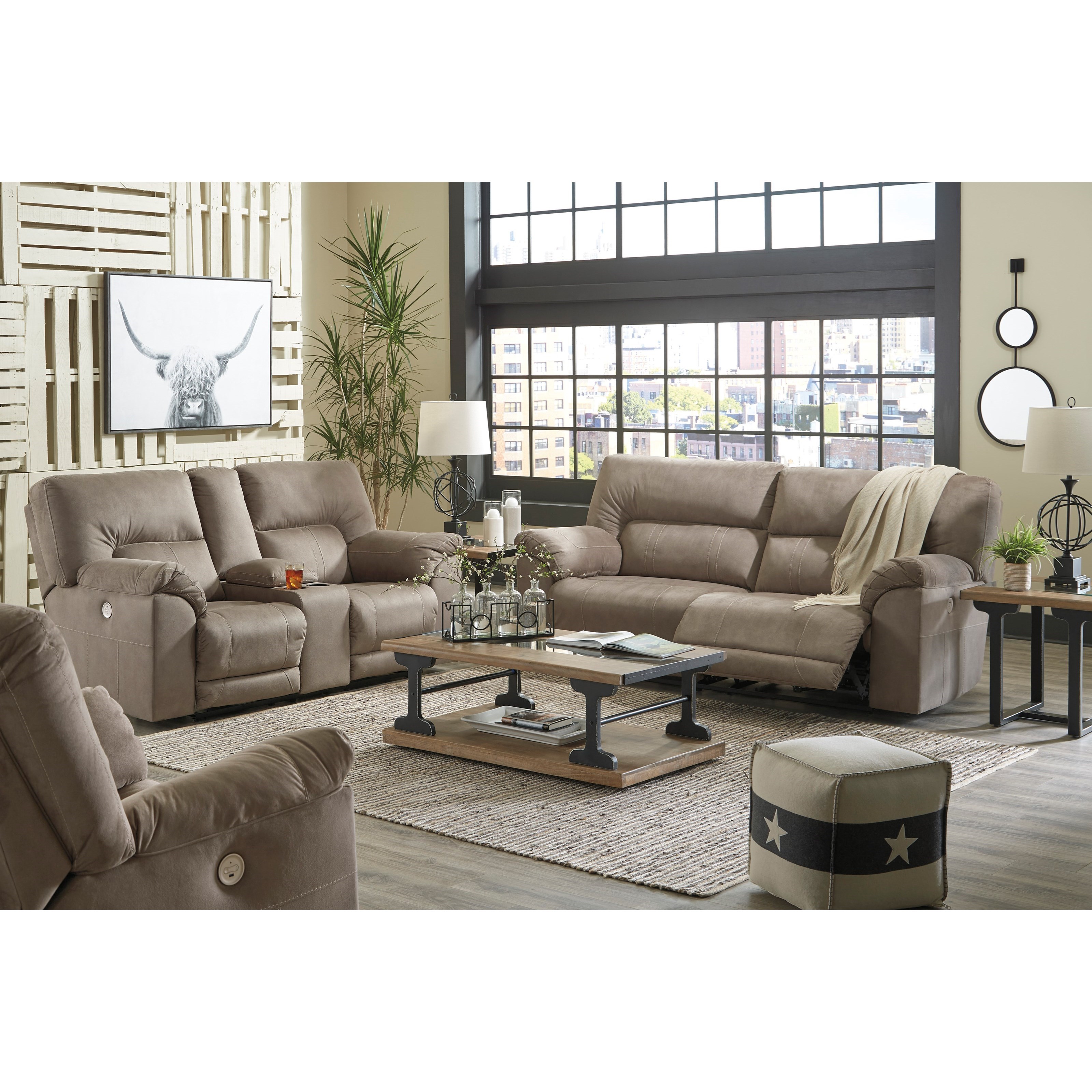 Benchcraft by Ashley Cavalcade Reclining Living Room Group Royal